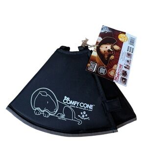 All Four Paws Comfy Cone E-Collar for Dogs & Cats, black, Size: Small-Long NWT